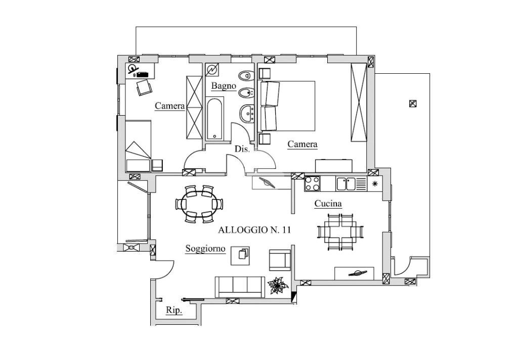 Four-room apartment Via Fossano, Cavallermaggiore - floor plans 1