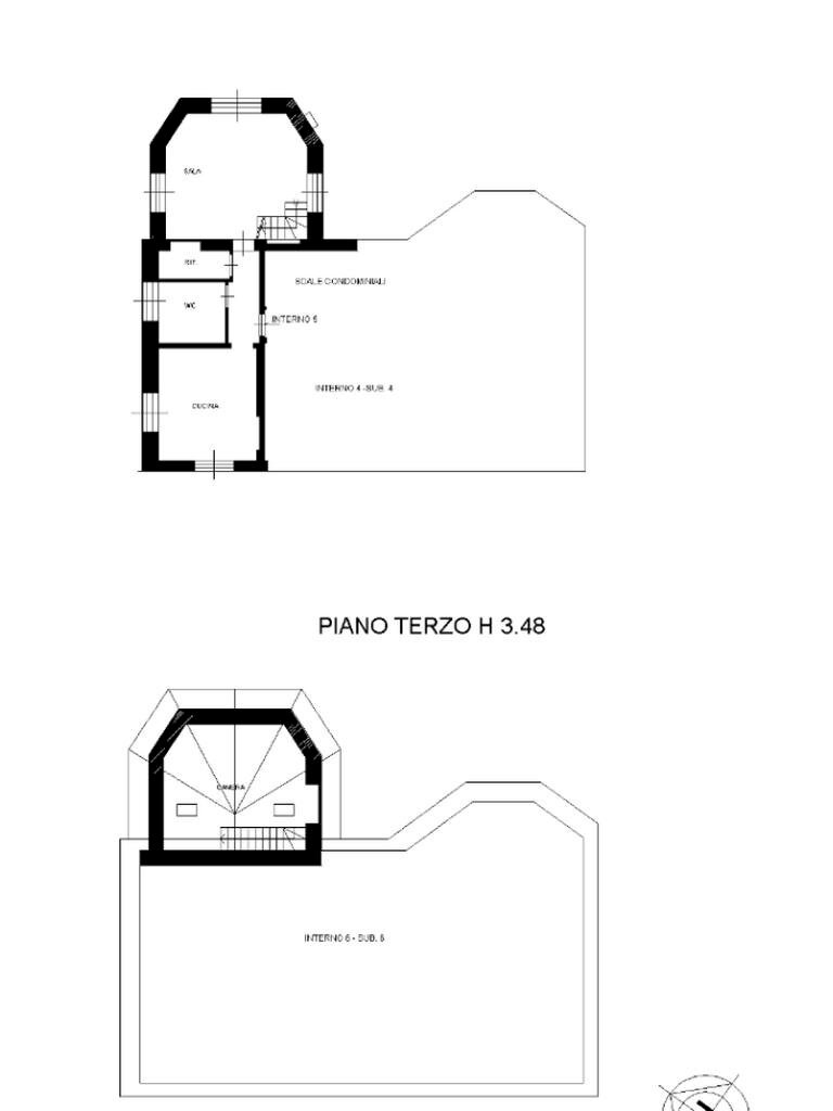 Four-room apartment Via Don Biagio Tiscornia, Cogorno - floor plans 1
