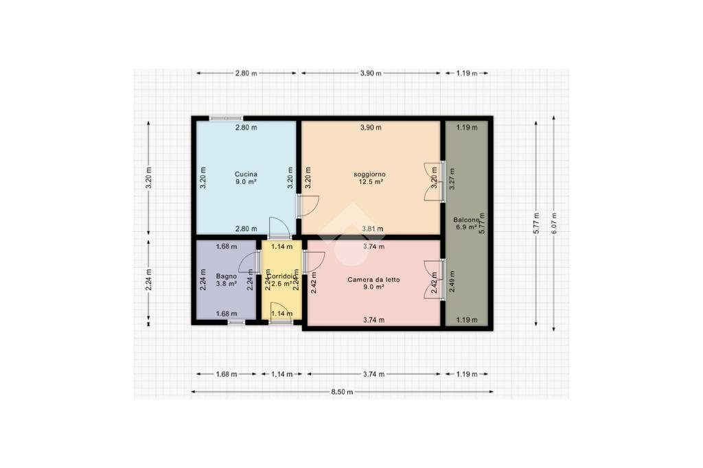 Trilocale Piazza Paccini, Alassio - planimetria 1