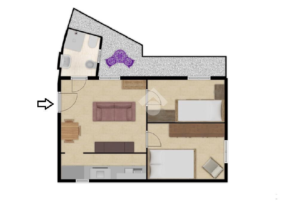 Three-room apartment Via nostro signore dei dolori, San Biagio della Cima - floor plans 1