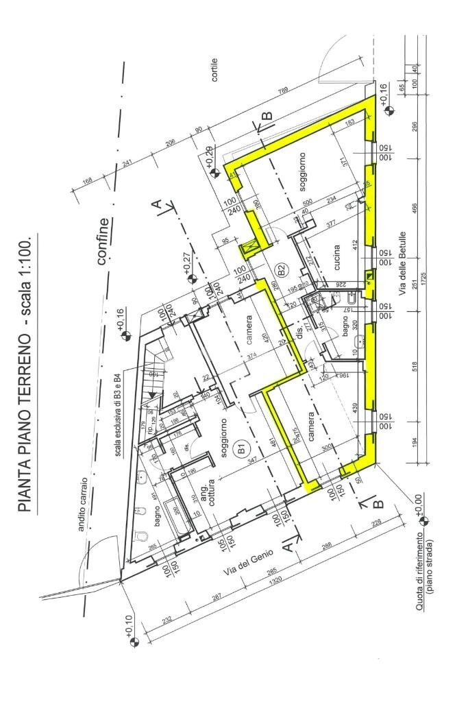 Trilocale Via del Genio, San Francesco al Campo - planimetria 1