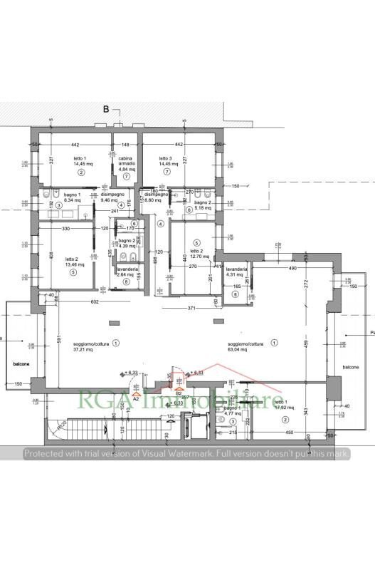 Ufficio viale Vittorio Emanuele II, 13B, Bergamo - planimetria 1