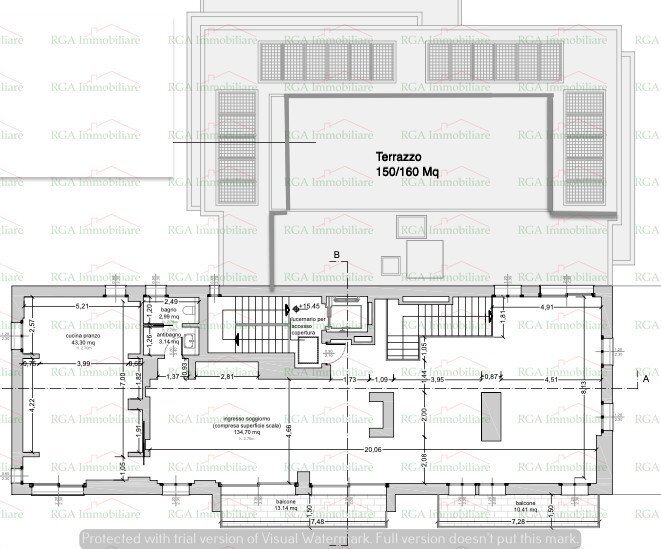 Attico piazza della Libertà, 7, Bergamo - planimetria 1