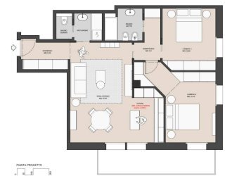 plan progetto - Trilocale viale Vittorio Emanuele II, 22, Bergamo - foto 3