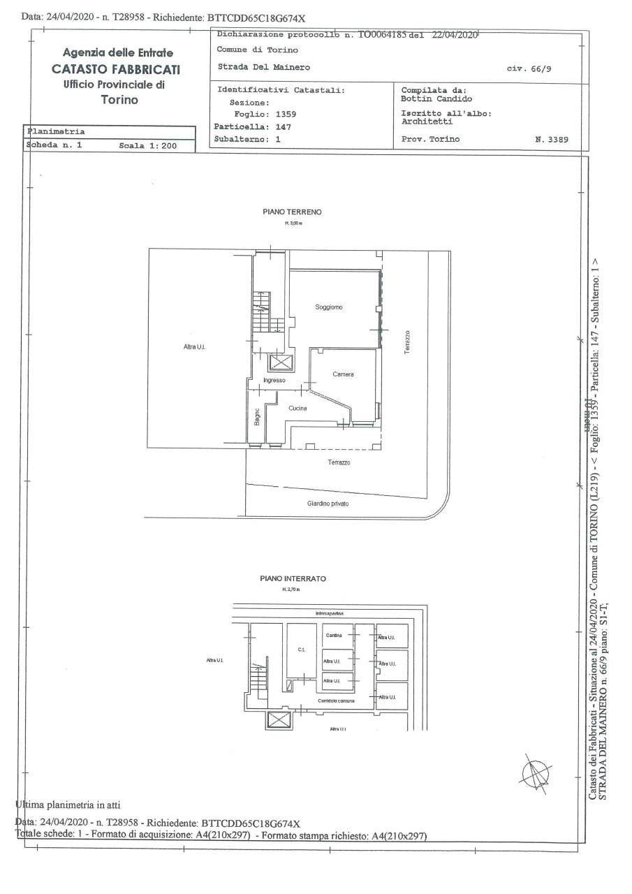 planimetria.jpg - Three-room apartment Strada del Mainero 66/9, Torino - floor plans 1