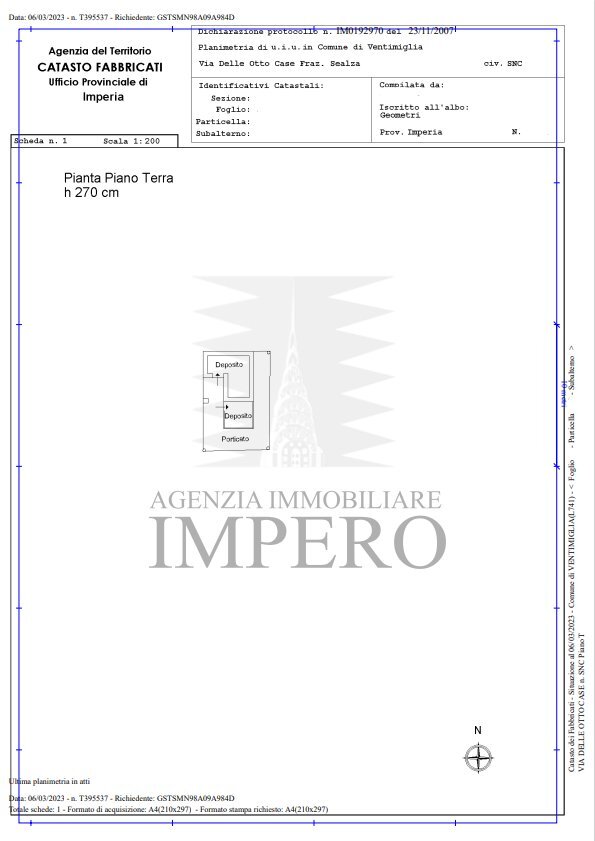 planimetria - Villa Via delle Otto Case 199, Ventimiglia - planimetria 1