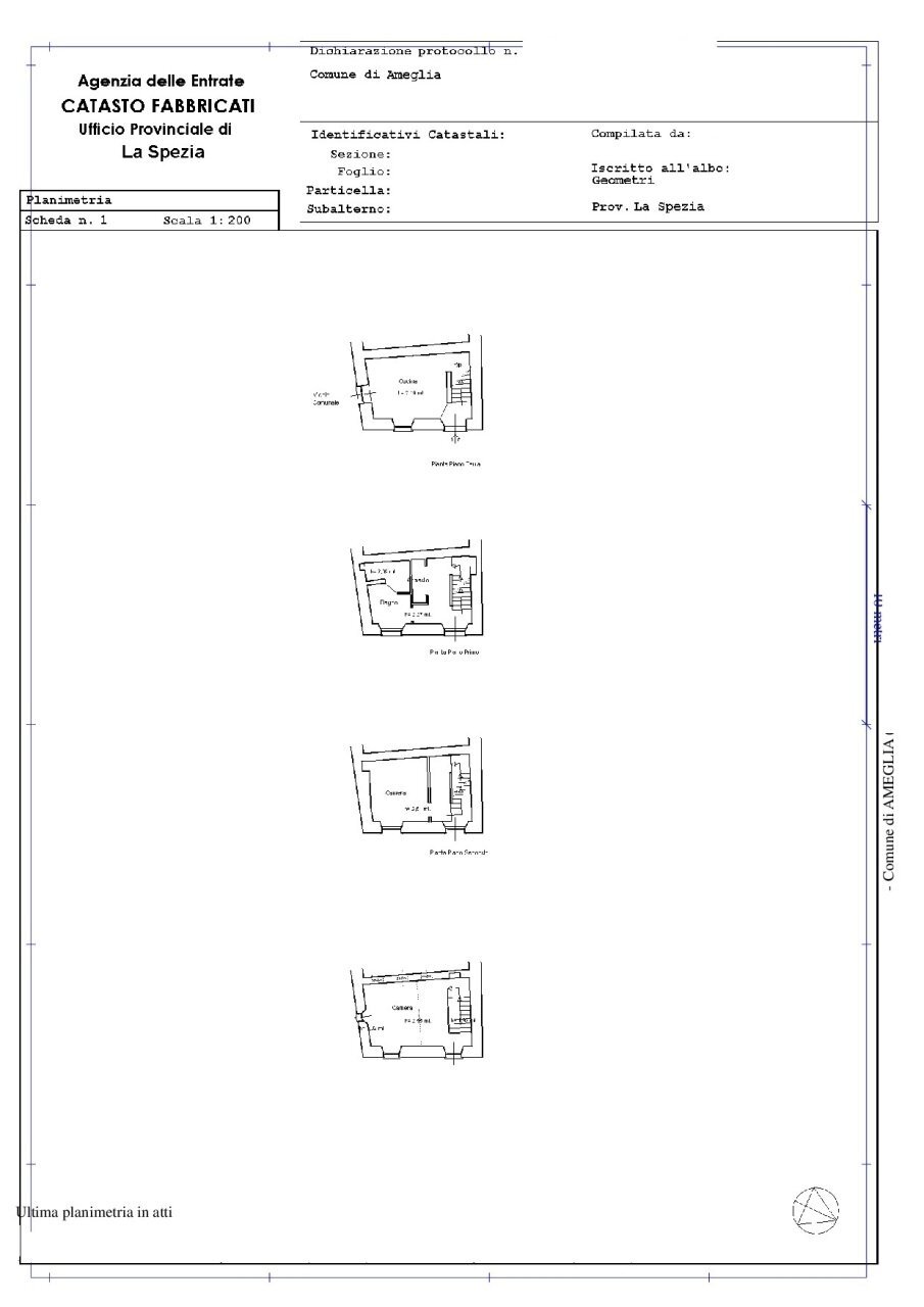Planimetria Catastale.jpg - Terraced Villa Ameglia - floor plans 1