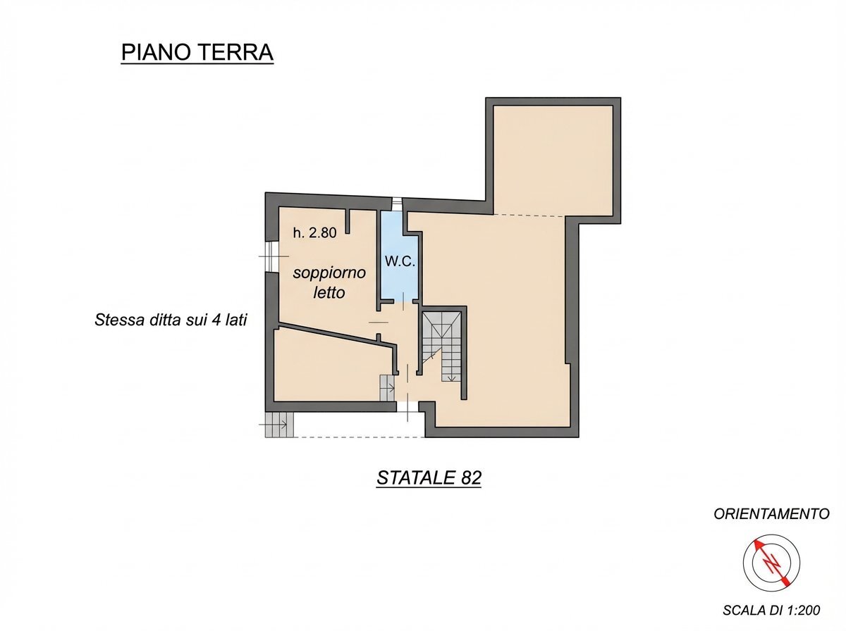 One-room apartment Frazione Maddalena, Snc, Prazzo - floor plans 1