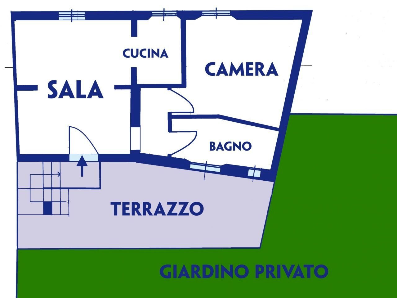 www.la-commerciale.com - Rif. COM051 - Bilocale Via Castiglione 51, Bologna (zona Centro Storico) - planimetria 1