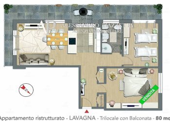 Planimetria dell\'appartamento - Trilocale Lavagna - foto 39