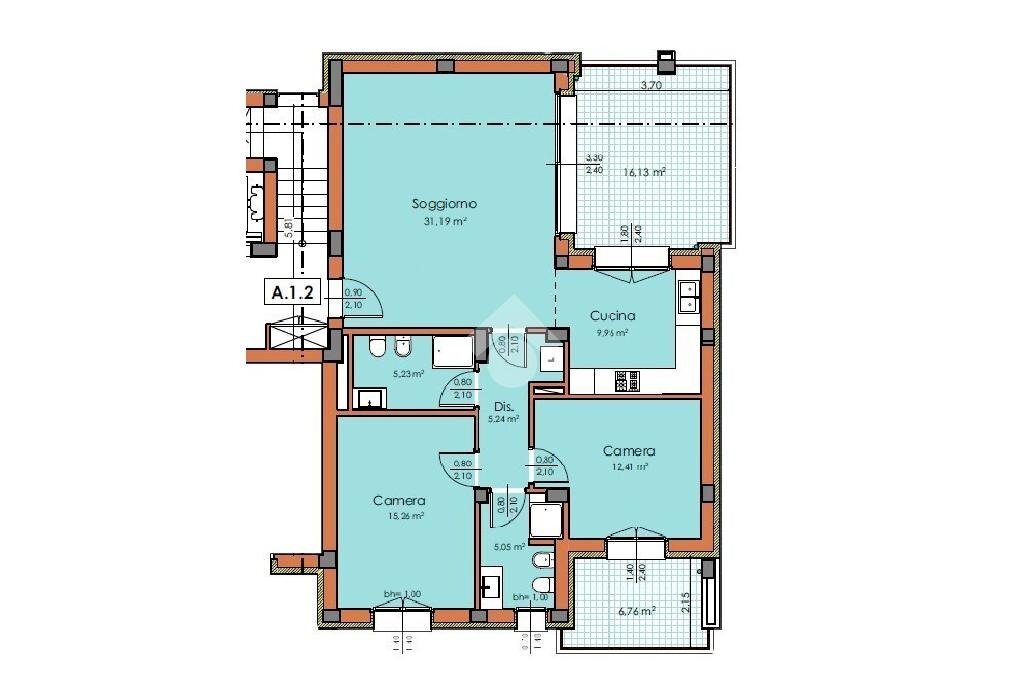 Quadrilocale Via tosarelli villanova, Castenaso - planimetria 1