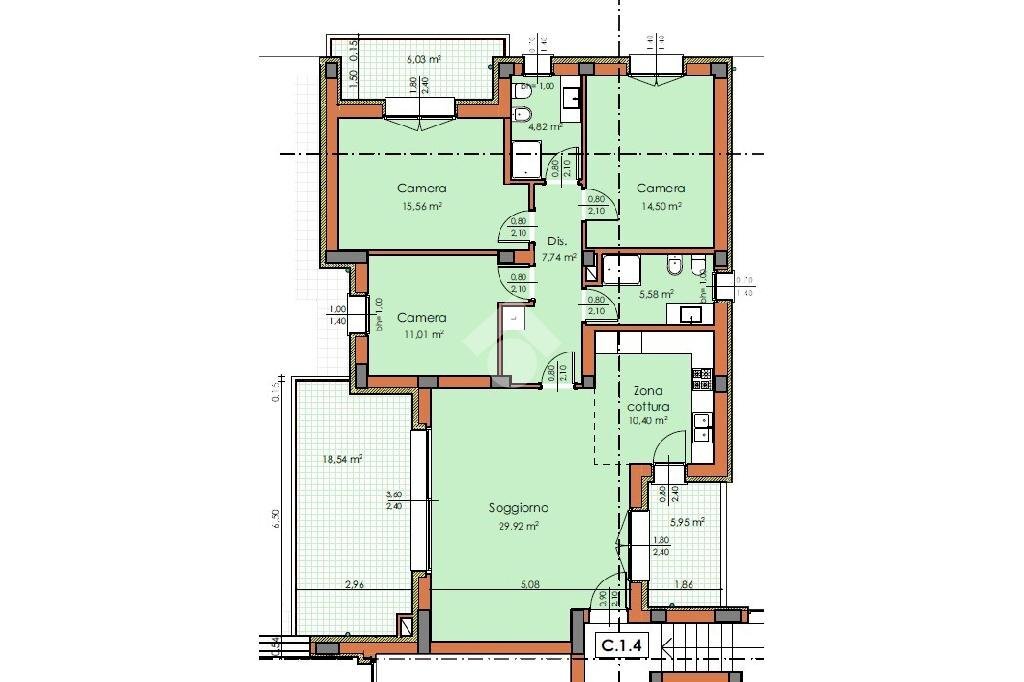 Apartment Via tosarelli villanova, Castenaso - floor plans 1