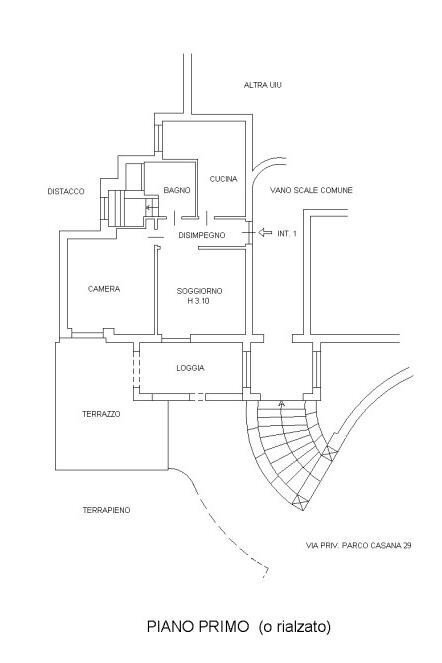 Three-room apartment via Privata del Parco Casana, Rapallo - floor plans 1