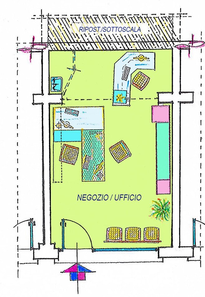 Shop Bologna (neighborhood Corticella) - floor plans 1