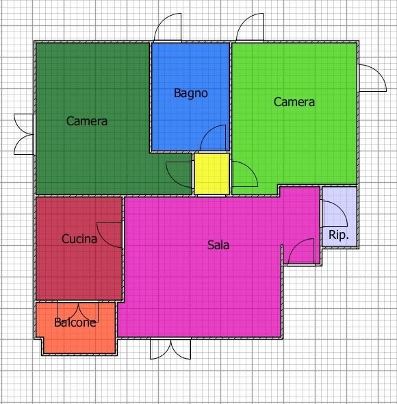 Four-room apartment Cravasco, Genova (neighborhood Palmaro) - floor plans 1