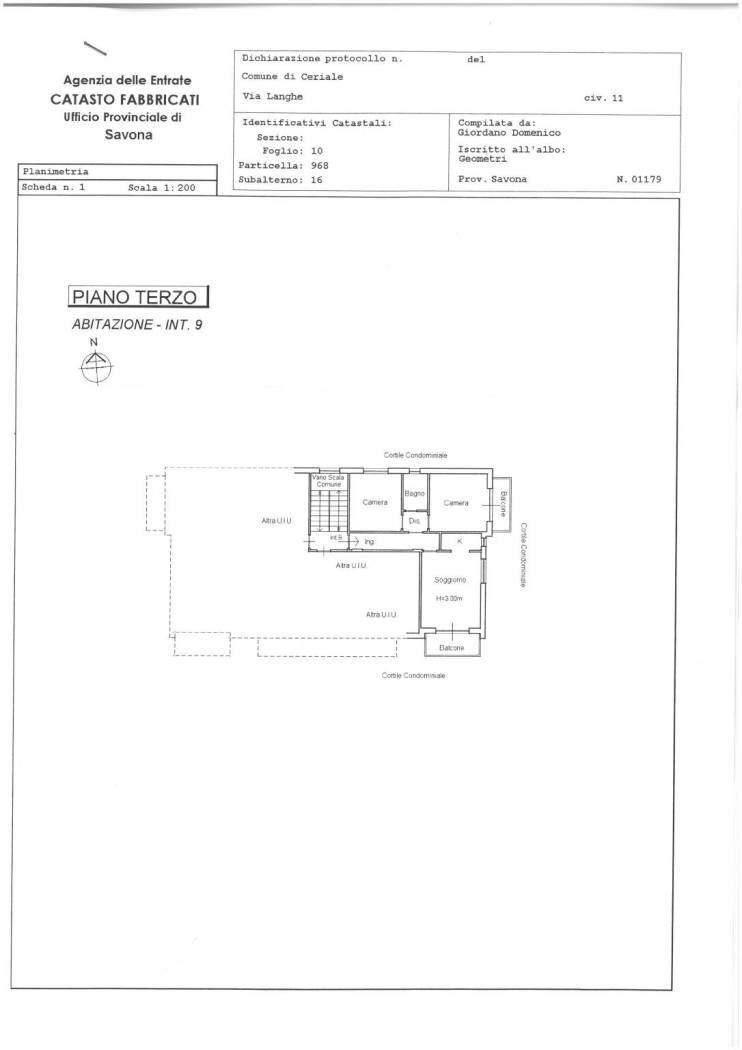 Three-room apartment via Langhe, 11, Ceriale - floor plans 1