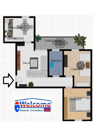 Trilocale via Cardinale Andrea Ferrari, 8, Rho - planimetria 1