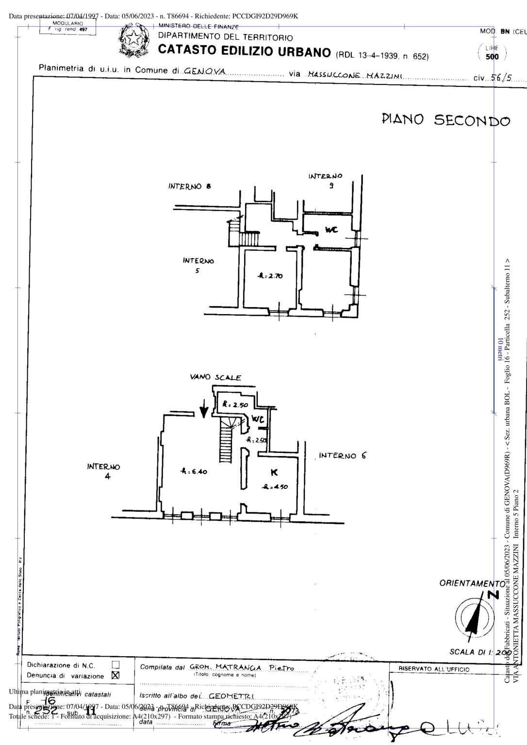 Four-room apartment via Antonietta Massuccone Mazzini, 56, Genova (neighborhood Bolzaneto) - floor plans 1