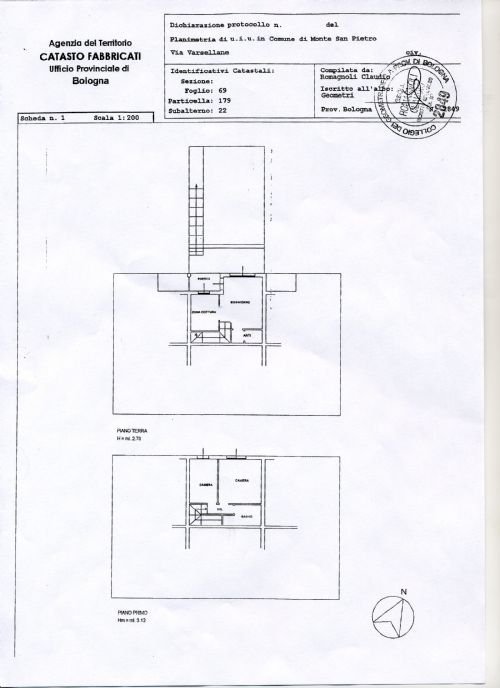 Villa a Schiera Via Varsellane 21, 21, frazione Montepastore, Monte San Pietro - planimetria 1