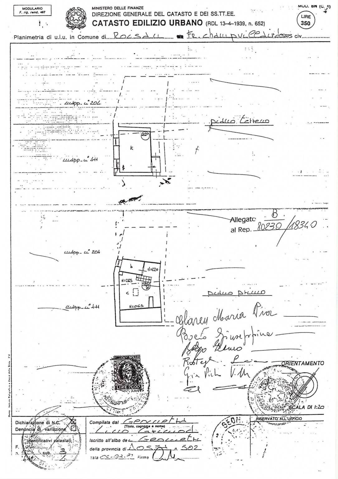 Two-room apartment Frazione Cretaz, Roisan - floor plans 1