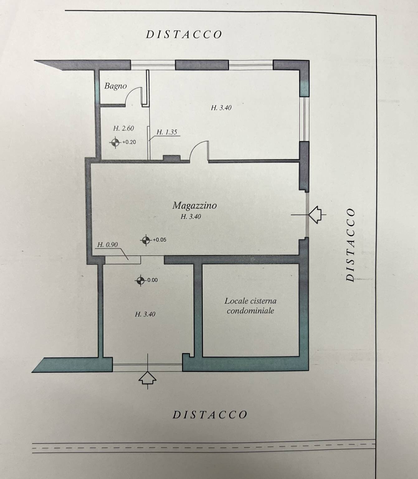 Warehouse via San Tomaso d'Aquino, Genova (neighborhood Sestri Ponente) - floor plans 1