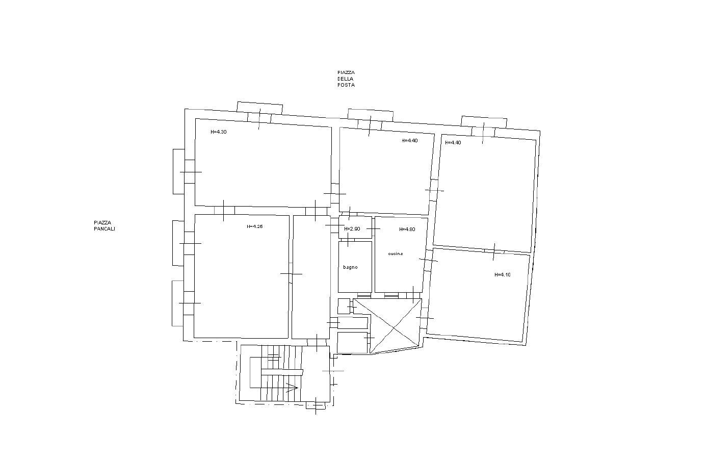 Appartamento Piazza Emanuele Pancali, Siracusa - planimetria 1