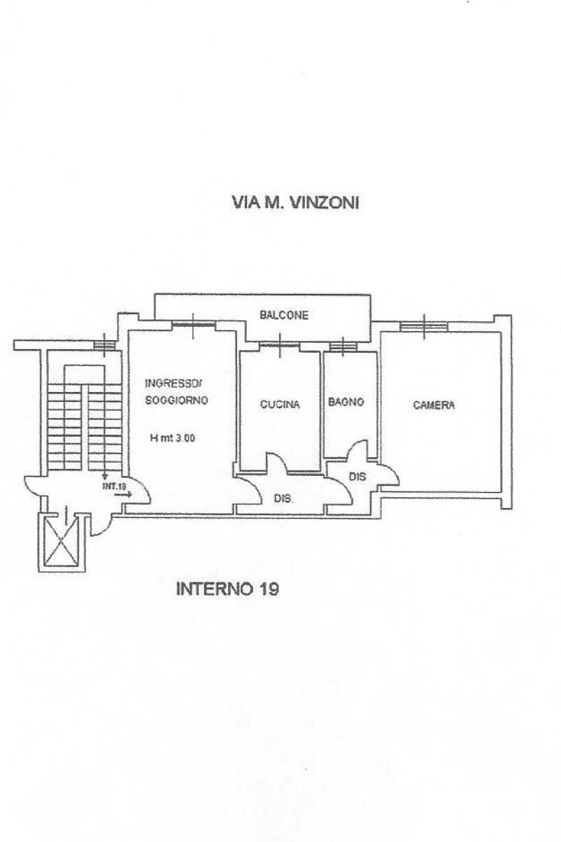 Trilocale via Matteo Vinzoni 5, Genova (zona Sampierdarena) - planimetria 1