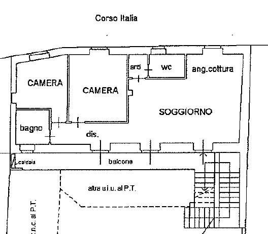 Trilocale Corso Italia, 43, Strambino - planimetria 1