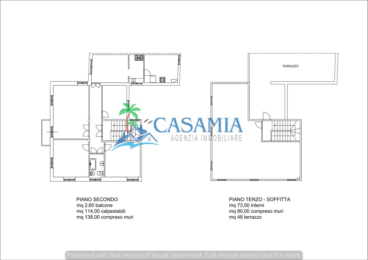 planimetria appartamento San Benedetto D.Tr. Agenz - Quadrilocale San Benedetto del Tronto - planimetria 1