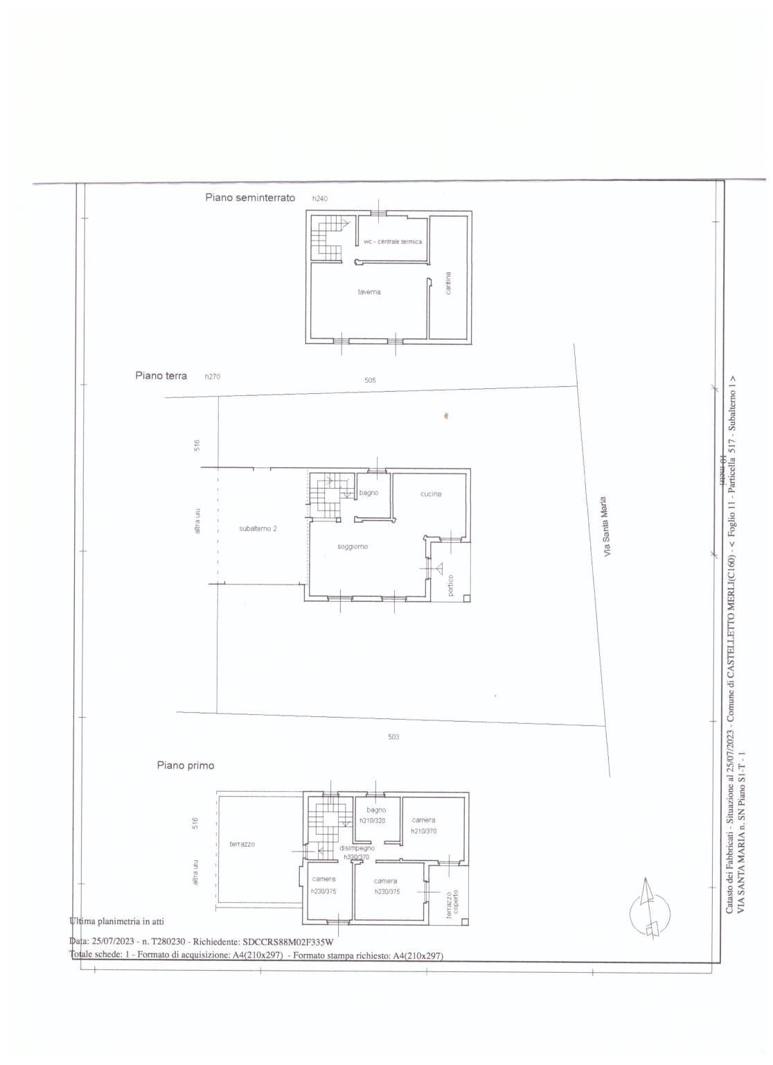 Villa a Schiera via Roma, Castelletto Merli - planimetria 1