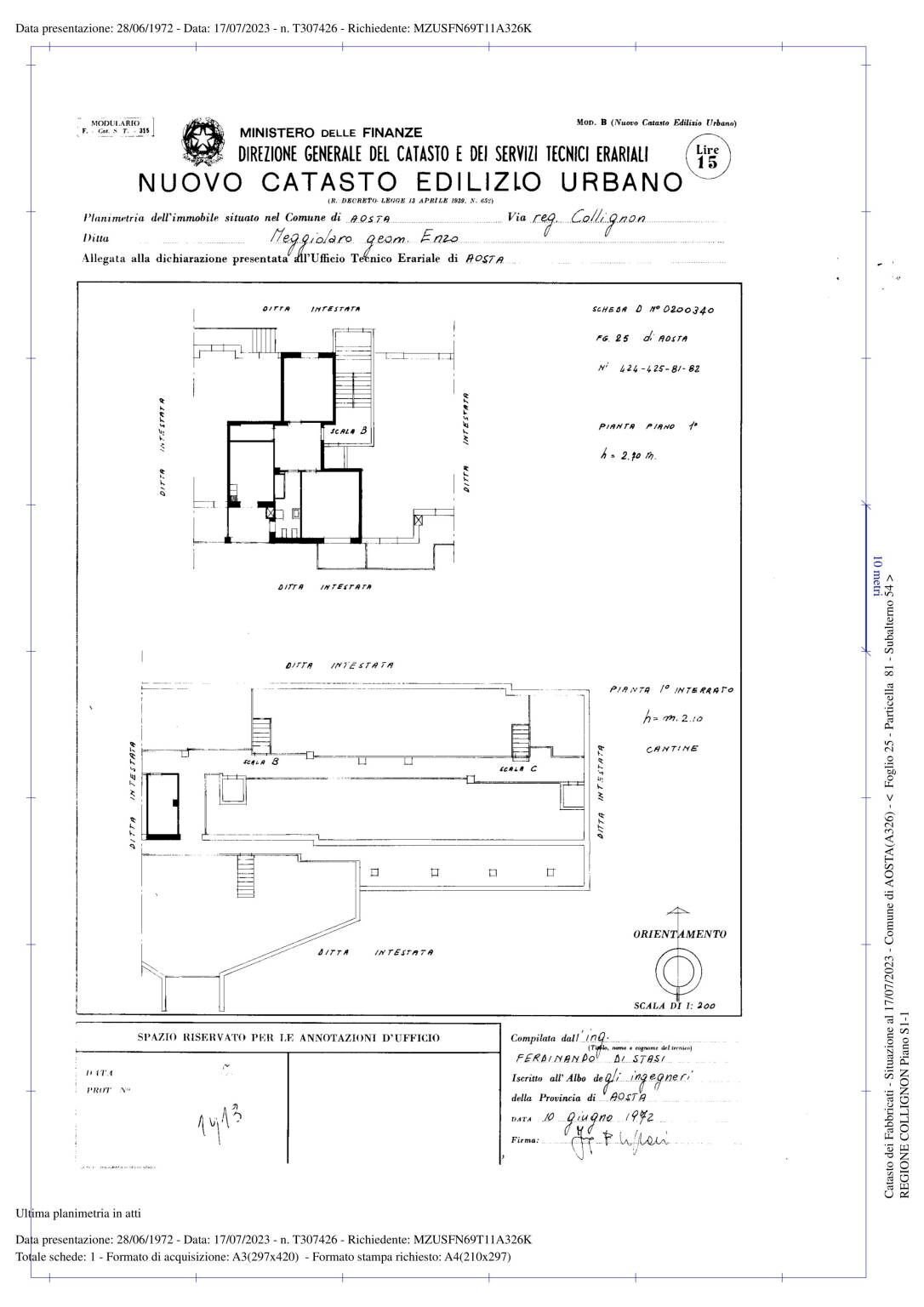Trilocale Via Parigi, Aosta - planimetria 1