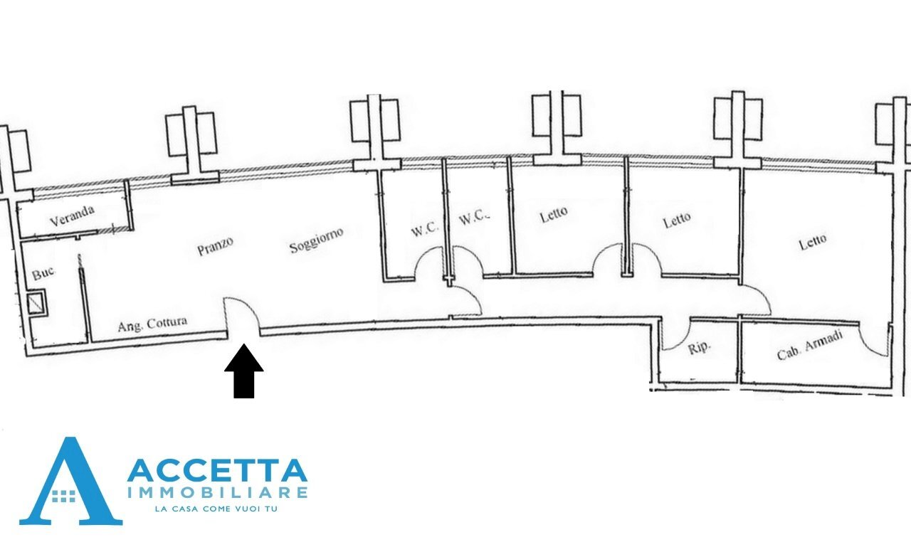 planimetria - Quadrilocale Piazzale Dante Alighieri, Taranto - planimetria 1