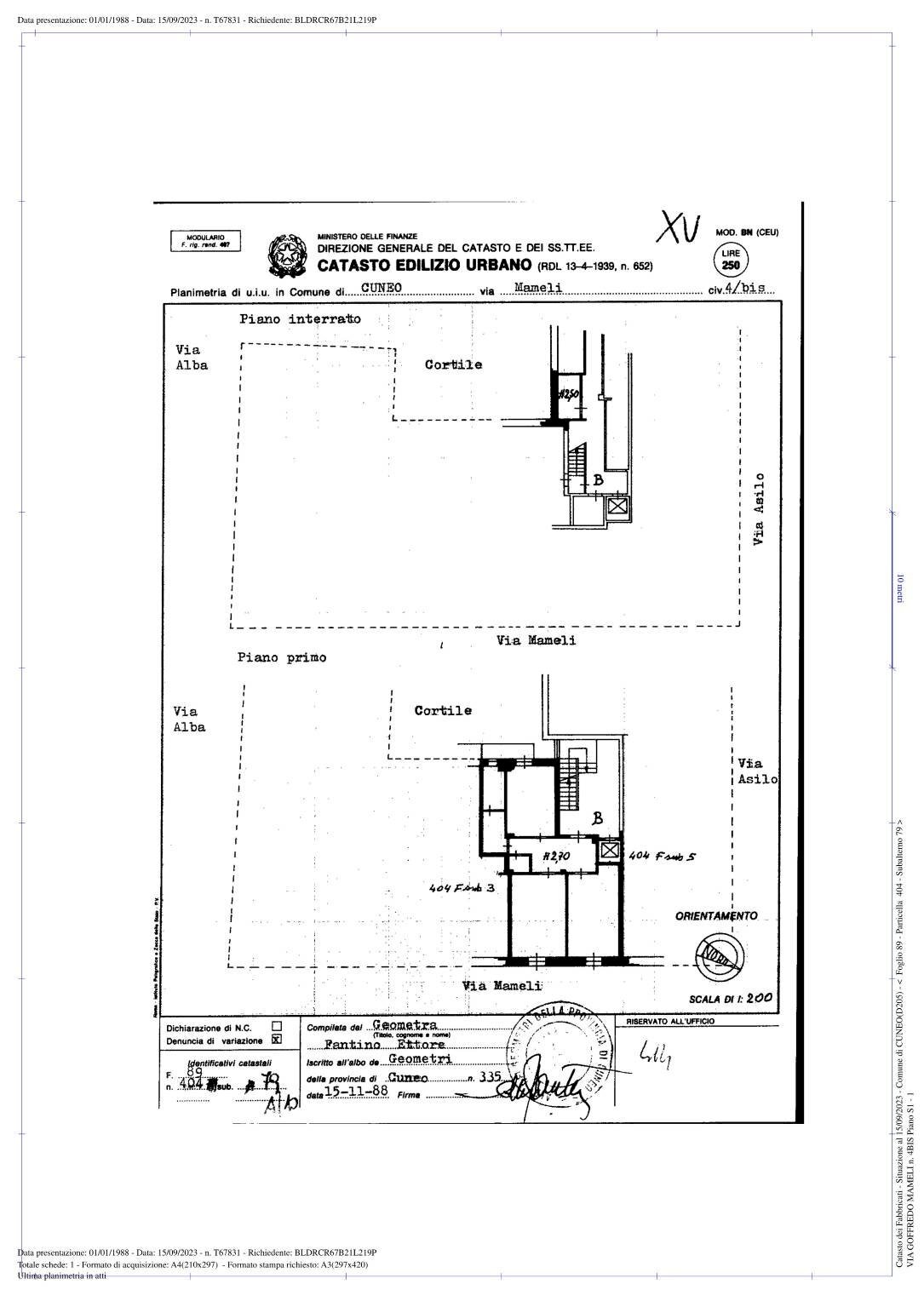 Ufficio via Goffredo Mameli, 4, Cuneo (zona Centro) - planimetria 1
