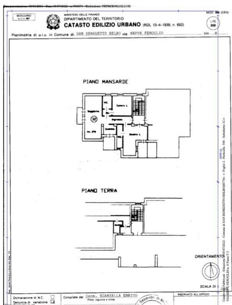 planimetria - Quadrilocale via BEPPE FENOGLIO, 11, San Benedetto Belbo - planimetria 1
