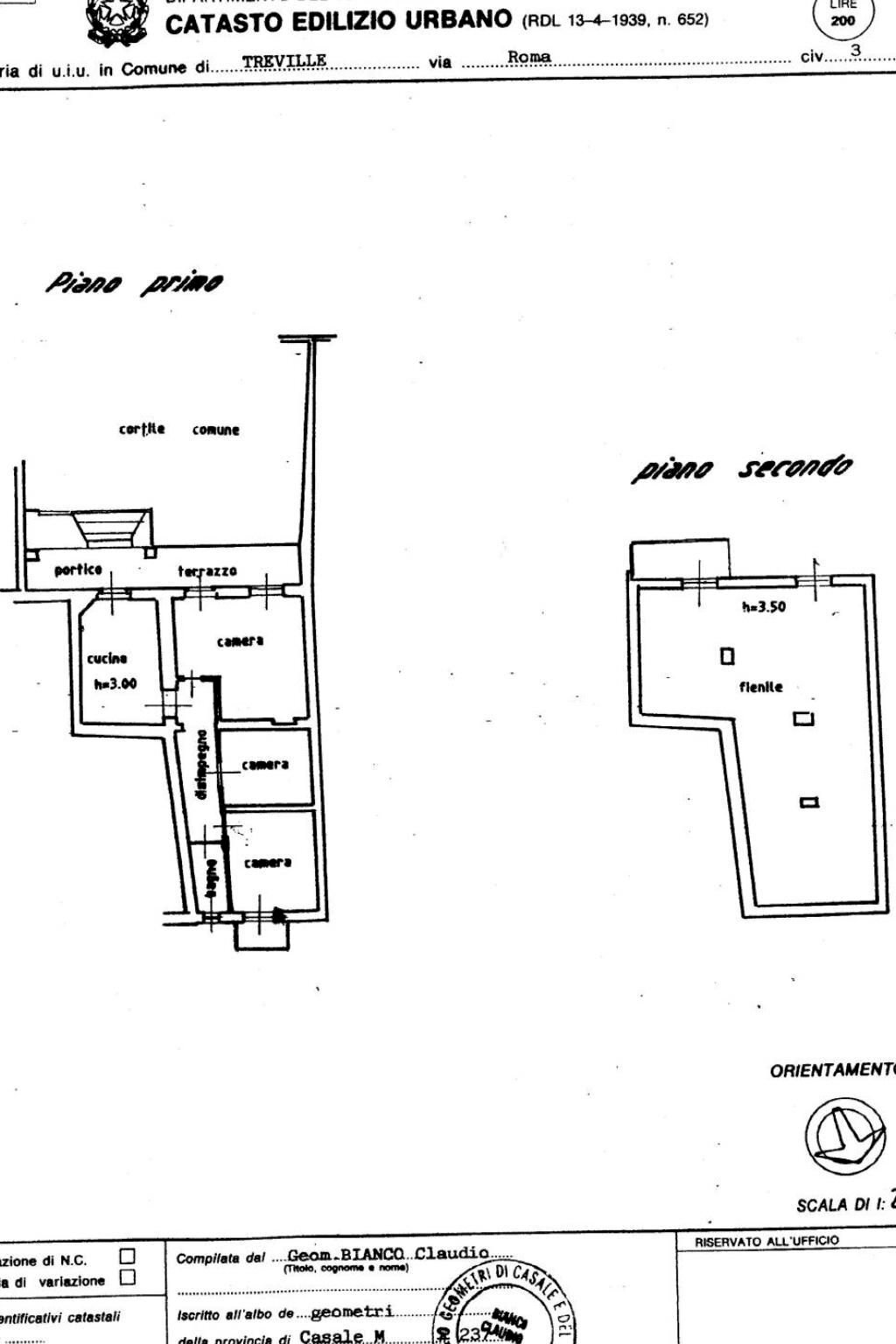 Villa via Roma, 3, Treville - planimetria 1