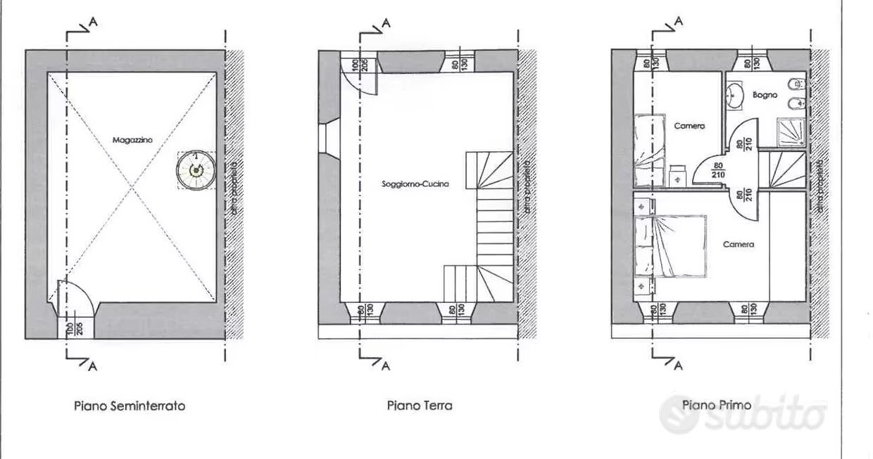 14 RIPATRANSONE - CASA CIELO TERRA  PARZIALMENTE R - Casa indipendente Ripatransone - planimetria 1