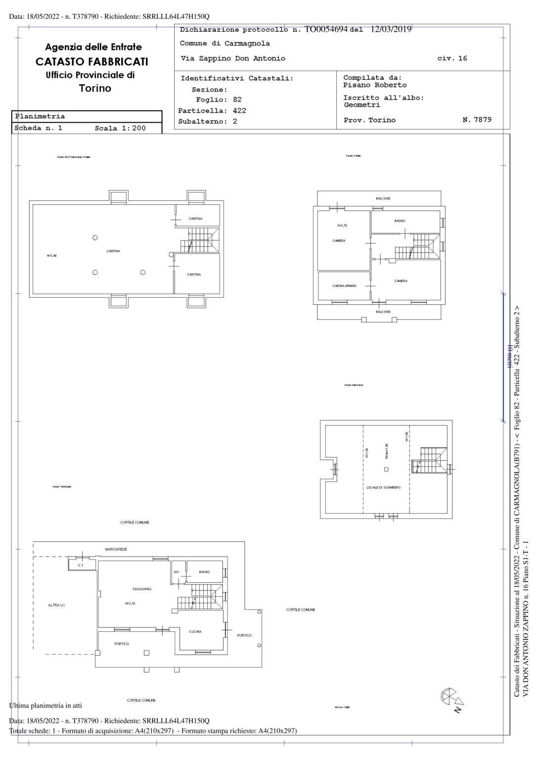 Villa via Don Antonio Zappino, Carmagnola - floor plans 1