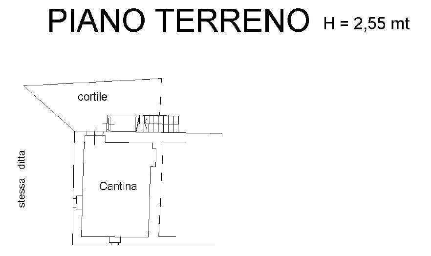 Portion of a house Via Rossi, Brondello - floor plans 1