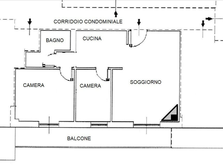 Trilocale piazzale Leandro Zamboni, Rieti - planimetria 1