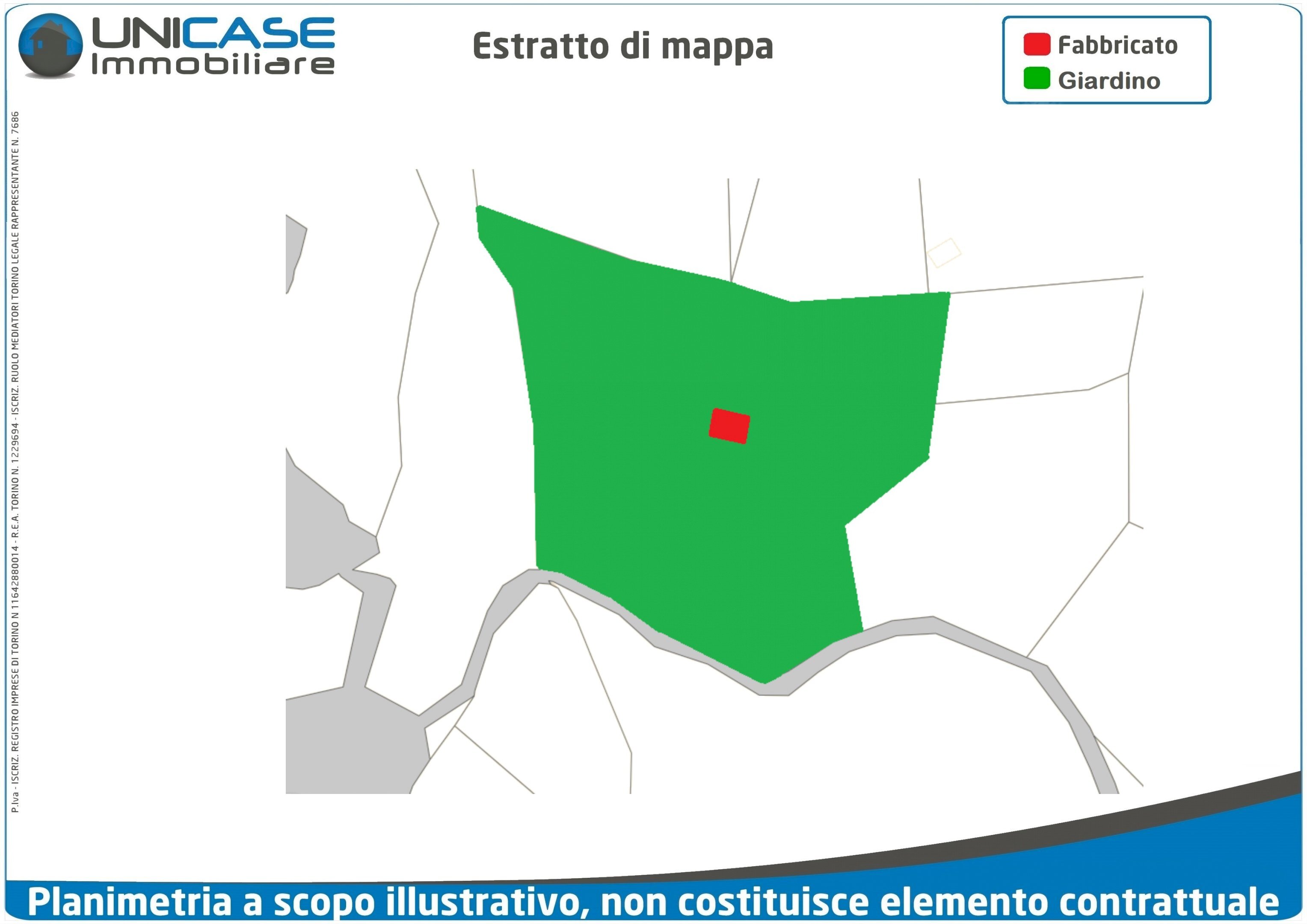 Estratto di mappa - Rustico via Maestra, Rorà - planimetria 1