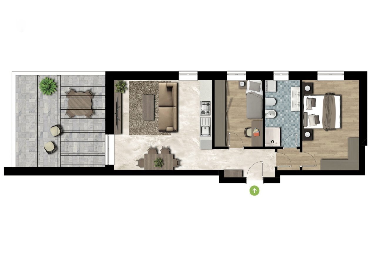 planimetria - Trilocale Via Galliera Sud 48, San Pietro in Casale - planimetria 1