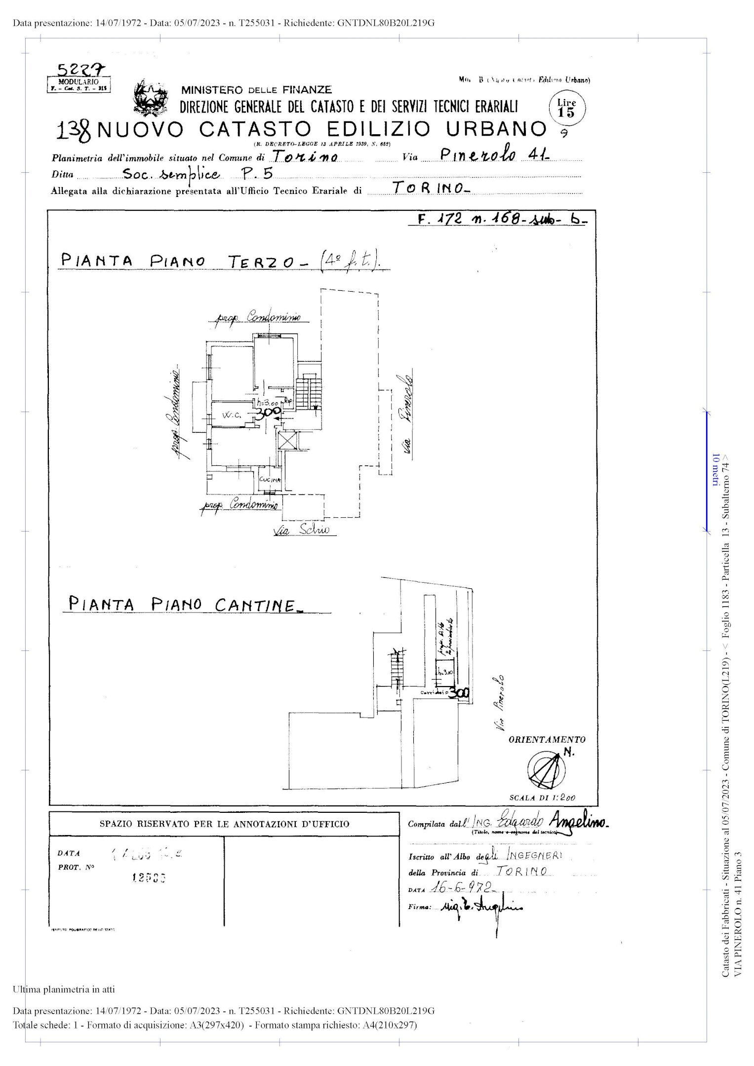Four-room apartment via Pinerolo, 41, Torino (neighborhood Aurora) - floor plans 1