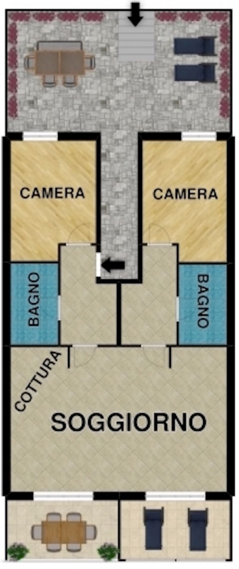 Three-room apartment Chiavari - floor plans 1