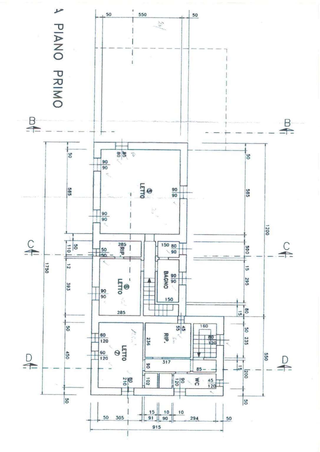 Rustic piazza Roma, Montefelcino - floor plans 1
