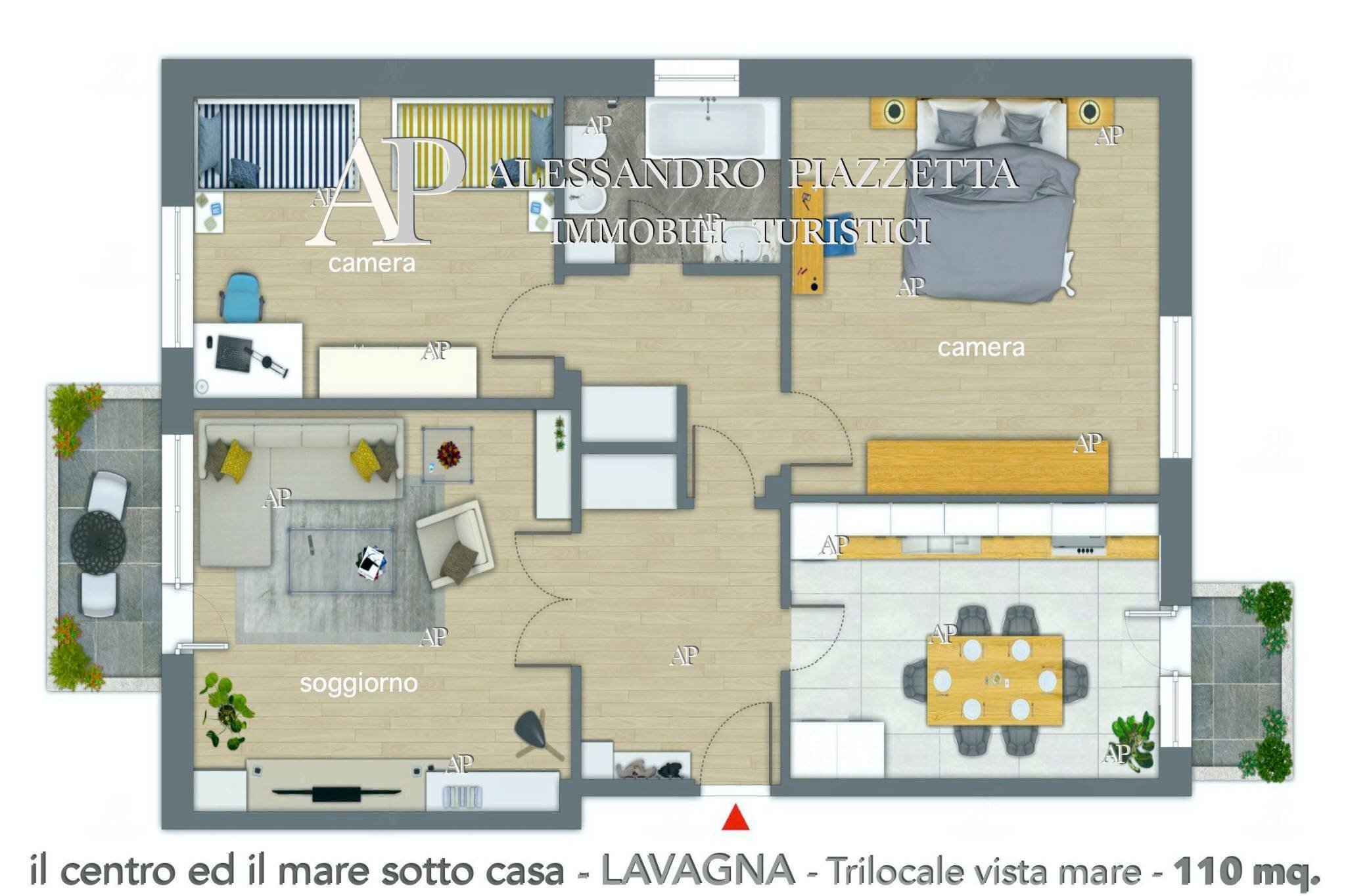 Trilocale Lavagna - planimetria 1