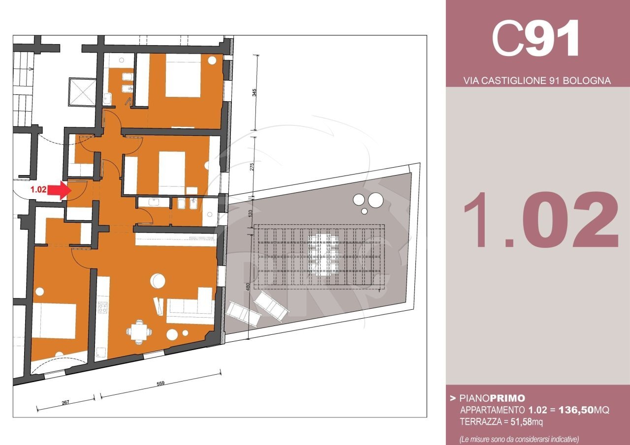 1.02_compressed_page-0001.jpg - Quadrilocale via Castiglione  91, Bologna - planimetria 1