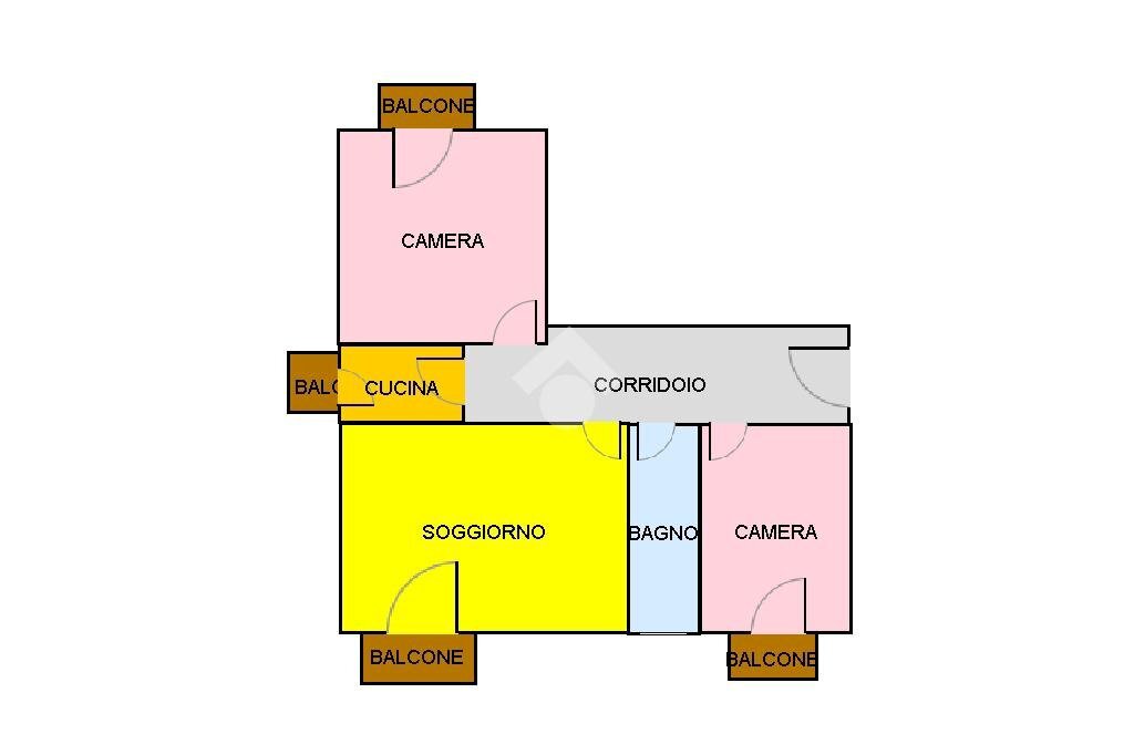Three-room apartment Via Villanova, Nole - floor plans 1