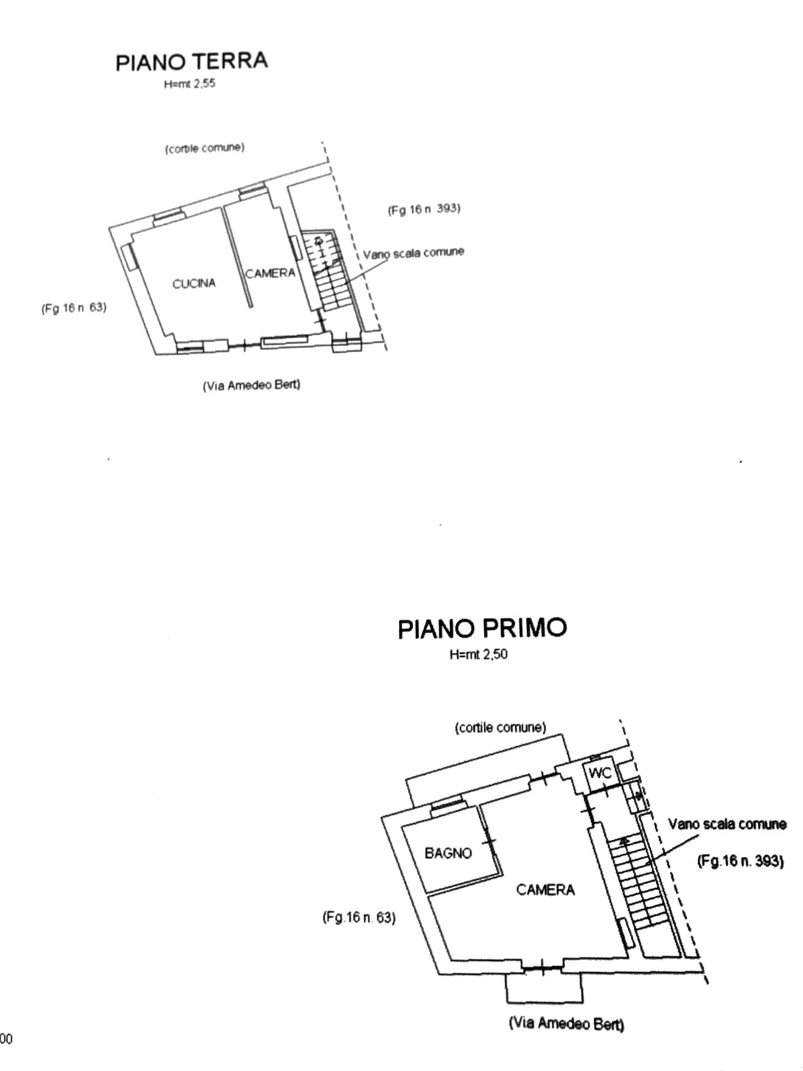 Portion of a house Via Amedeo Bert, 1, Torre Pellice - floor plans 1