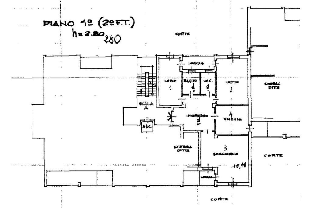 Four-room apartment Via S. Sebastiano, Castellamonte - floor plans 1