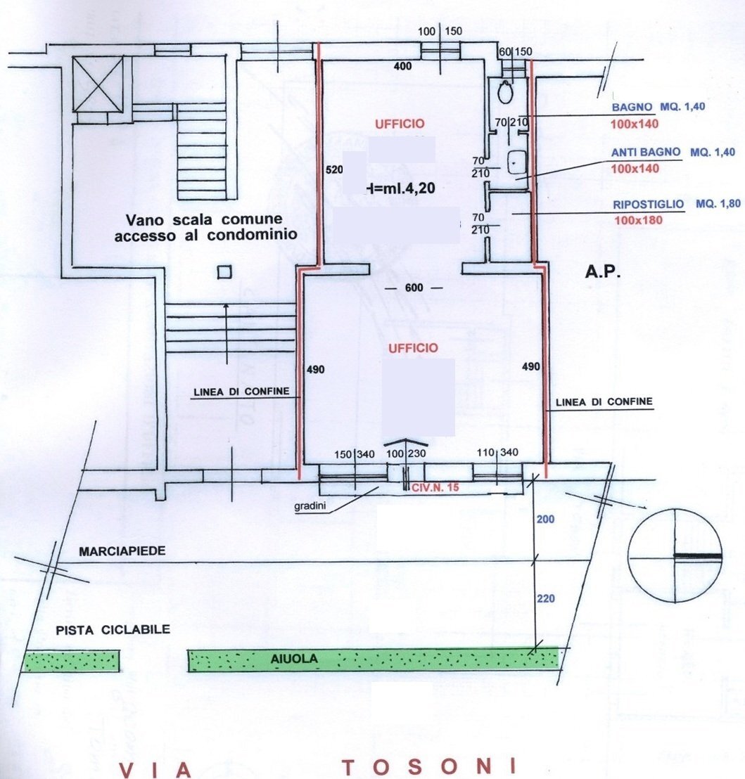 Planimetria negozio.jpg - Negozio Via Tosoni 15, Brescia - planimetria 1